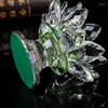 Bandlers Crystal Glass Lotus Flower Tea Hateder Buddhist Buddlestick Home Wedding Holiday Party Decoration Accessoires