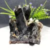 Decorative Figurines Natural Black Smokey Crystal Cluster Stone Quartz Specimen Minerals Reiki Healing Home Decoration Meditation Gem