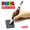 Marker uni pc-3m acrylique posca marcadores marqueur permanent graffiti peinture stylo pour rock metal cuir en verre en verre plastique 240328