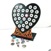 Jóias de jóias Novo botão de snap 18mm Stands Fashion Black Acrylic Heart With Letter Intercambiable Board3884491 Drop Deli OTW0M