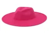 Men de mode entiers Femmes Couleur solide Peach Heart Party Top Hat Ladies Panama style largeur laine en feutre Fedora Hats3480488