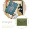 Enveloppe cadeau enveloppe post-carte rétro 120 g d'épaisseur de triangle de style occidental Gesure (Green d'herbe calme) 40pcs