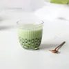 Verres à vin épaissis en verre avec Stripe Ins Style Water Café Juice Milk Thé pour restaurants cafes 280 ml / 400 ml