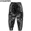 Pants Hip Hop Loose Fit Elastic midja byxor Fashion Printed Side Pocket Ankle Pants Mens Ny Casual DrewString Sportwear Pants Joggers Ny