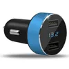 120W Dual USB Car Charger with LED Display Without Charging Cable DC12V-24V Digital Display One To Two Car Charger 3100A 33*59mm