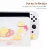 Kisten schattige chick harde case tv -dok standaard beschermende kristal shell voor Nintendo Switch OLED ns joycon tpu zachte volledige cover beschermer