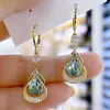 Dangle Earrings 2024 Fashion Water Drop For Women Luxury Sparkling Cubic Zirconia Sweet Earring Personalized Party Jewelry