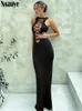 Abiti casual sexy Hollow Out Bandage Party Evening Women Club Dress Sleeveless Solid Elegant Summer Bodycon Prom 2024