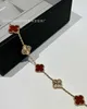 High End Designer Banles for Vancleff Silver White Fritillaria Five Flower Bransoletę CNC Clover 18K Rose V Gold Red Jade Hosse Oryginalne 1: 1 z prawdziwym logo