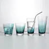 Wine Glasses Japanese-style Creative Ink Blue Hammer Pattern Glass Water Cup Ins Household Juice Drink Glacier