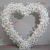 5D Luxury Pure White Rose Hydrangea Wedding Background Floral Arrangement With Love Heart Arch Frame Event Party Flower Stand