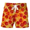 Shorts maschile hamburger pizza graphic board uomini 3d stampone fast food hawaii spiaggia hip hop streetwear cool surf nuota tronchi