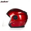 Motorradhelme Jiekai Helm Open Face Moto Racing Vintage mit Dual Lens Capacete Para Motocicleta Cascos