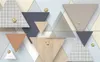 壁紙ミロフィ3D 3次元幾何学的三角形チェッカーパターンステッチ背景壁紙