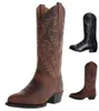 Talle de manches rétro brodées de qualité Men039 et femmes 039 Bottes de cowboy occidentales à tête large 3848 Men85790243387808