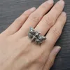 12st Gothic Finger Animal Futterfly Ring Dead Head Skull Moth Rings for Women240412