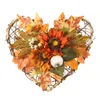 Dekorative Blumen Simulation Kürbis Sonnenblumen Wand Hanging Herbstkranzherzherzige Schaum Rattan Garland Thanksgiving Home Party