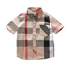 Toddler Baby Boy Collar Shirt Cotton Tops Coton Solide New à manches courtes Chemises pour enfants pour garçons9450582