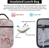 Rose Gold Leopard Lunch Box Reusable Insulated Lunch Bag Thermal Cooler Tote for Boys Girls Women School Picnic Travel Hiking