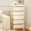 3-5Tier Durable Rolling Trolley Multi-Storey Cart Storage Shelf Movable Gap Storage Rack Locker Drawer Storage Box Organizer