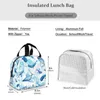Vida salvaje Big Blue Whales Bag Bag Adult Bag Reusable Container reutilizable para mujeres Men Trabajo de oficina escolar