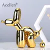 Animaux Figurine Résine mignon Squat Poop Balloon Dog Digne Statue Art Sculpture Craftwork Tablet Top Home Decor Accessoires 211025316L