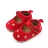 First Walkers Baby Red Shoes Beautiful Girl Mary Jane Christmas Shinny Princess Party Toddler Gift Soft Anti-sip Holiday