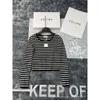 Women's Knits & Tees Autumn/winter Wool Blended 14 Pin Stripe Contrast Knitted Top Fashionable Slim Casual Style