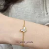 Brazaletes de diseñador de alta gama para Vancleff High Edition S925 Pure Butterfly White Fritillaria Pulsera para mujeres Luz de lujo Fritillaria Temperamento dulce