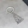 Keychains Nedar rostfritt stjärna Stjärna julgran hängen nyckelring för kvinnor barn xmas gåva romantisk metall nyckelkedja modesmycken