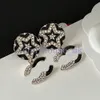 Diamond Ohrring High-End-Designer Ohrringe Briefbolnen 925 Silber Kupfer Frauen Marke Kristall Perlen Eardrop Hochzeitsfeier Schmuck