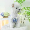 Dog Apparel Dresses Flower Decor Lace Multi-Layered Mesh Puppy Dress Sweet Snap-Button Kitten Dogs Sling For Daily Wear
