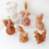 Squirrel 3d Pinenut Candle Silicone Moule Animal Noix de Noël Décor de Noël Cute Squirrel Gâteau de gâteau au chocolat Moule de silicone