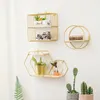 Decoratieve borden houten gouden opbergrekken hangende decor doos bloem pot huisrek