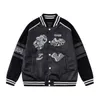 Letterman Vintage Off Bomber Coats Letter Brodery Autumn Men Baseball Office Jackets Hip Hop Loose Varsity Fashion Winter Keep Warm Jacket White 0981