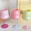 Wine Glasses Macaron Colored Vintae Wine lass Colored lass Red Wine oblet Small Fresh Cream Twister L49