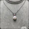 Pendant Necklaces 100% S925 Sterling Sier Pearl Freshwater Necklace For Women 8-9Mm White Wedding Gift Fine Jewelry Drop Deli Dhgarden Dhqs4