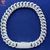 Lifeng Jewelry Custom 20mm 5row VVS Moissanite Countse Pass Tesser -тестер Sier Mami Cuban Link Chain для мужчин