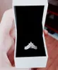 Novo Princess Wish Ring Box para 925 Sterling Silver Princess Wishbone Set Set CZ Diamond Women Women Wedding Gift Ring1829150