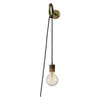 Wandlamp retro voor zolderdecoratie slaapkamer naast trappen EU -plug 220V Switch Industrial