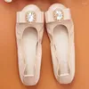 Casual Shoes Crystal Bow Decoration Ladies Genuine Leather Flats Comfortable Soft Cow For Women Natural Skin Ballerinas