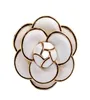 デザイナーCamellia Brooches高品質のエナメルフラワーブローチマルチレイヤーペタルピンFahsion Jewelryギフト男性女性WhiteB8892334