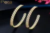 PERA 585 cor de ouro brilhante zircônia cúbica de luxo Big Circle redonda Mulheres Earings Fashion Party Jóias Acessórios E51113768110