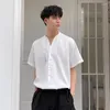 Camicie casual da uomo Summer Men Shirt Man Man Short Short Solid Colore Solido 2024 Corea abbigliamento da streetwear Fashion chic top