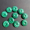 Dekorativa figurer 16mm Natural Malachite Donut Pendant Flat Round Stone Pärlor för smyckenillverkning