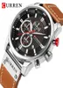 Curren New Fashion Mens Watches Wojskowy Kwarc Watch skórzany Waterproof Sport Chronograph Watch Male Clock Relogio Masculino6744658