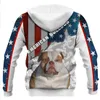 Golden Retriever/American Bulldog Star Flag 3D Gedrukte Hoodies Women For Men PULOLLS STRAMS Tracksuit Love Dog Gift