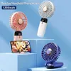 Electric Fans Handheld Folding Electric Fan USB Rechargeable Cooling Fan 1200mAh Portable Office Desktop Fan with Lanyard Base Digital Display