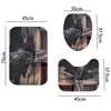 Cat and Tiger Bath Shower Curtain Polyester Waterproof Bathroom Curtain Carpet Rugs Set Non-slip Kitchen/Bath Mat Home Decor