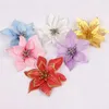 Dekorativa blommor 10st Multicolor Christmas Artificial Flower Merry Tree Decorations For Home 2024 Xmas Ornament Navidad Gift